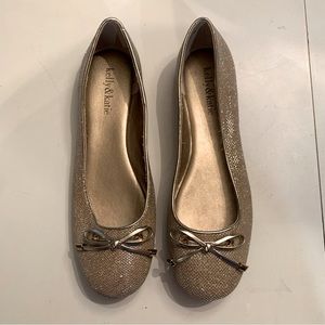 Gold Kelly & Katie flats size 8